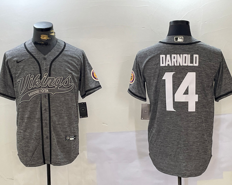 Men's Minnesota Vikings Sam Darnold #14 Gray Team Jersey