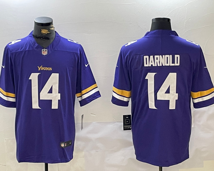Men's Minnesota Vikings Sam Darnold #14 Purple Team Jersey