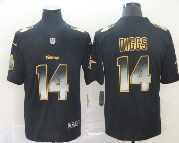 Men's Minnesota Vikings Stefon Diggs #14 Black Authentic Jersey