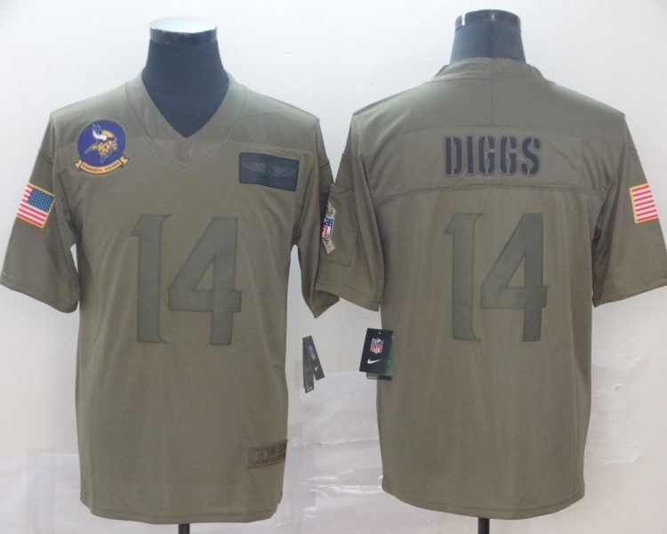 Men's Minnesota Vikings Stefon Diggs #14 Brown Jersey