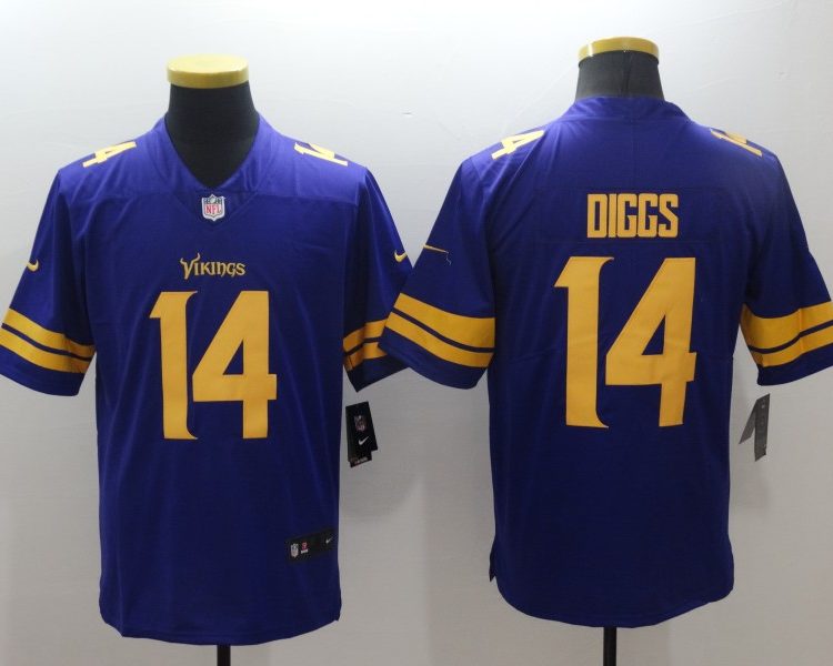 Men's Minnesota Vikings Stefon Diggs #14 Purple Jersey