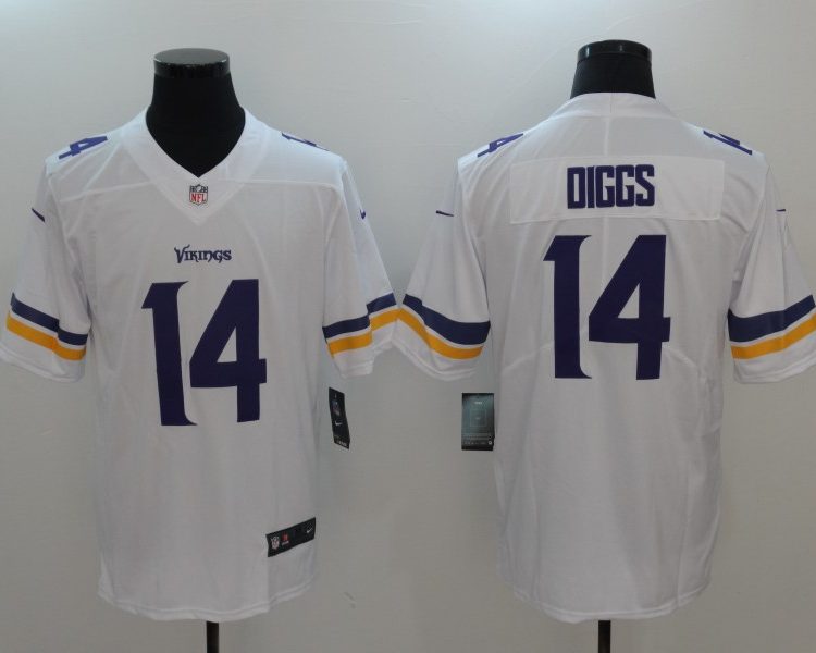 Men's Minnesota Vikings Stefon Diggs #14 White Jersey