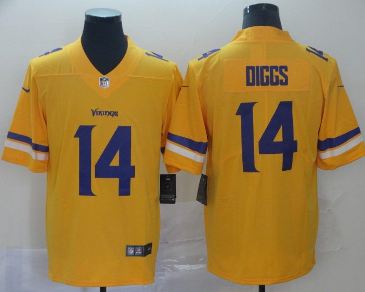 Men's Minnesota Vikings Stefon Diggs #14 Yellow Inverted Legend Jersey