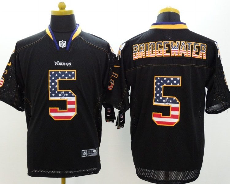 Men's Minnesota Vikings Teddy Bridgewater #5 Black Jersey