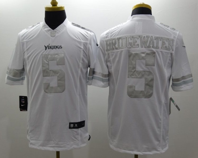 Men's Minnesota Vikings Teddy Bridgewater #5 White Jersey