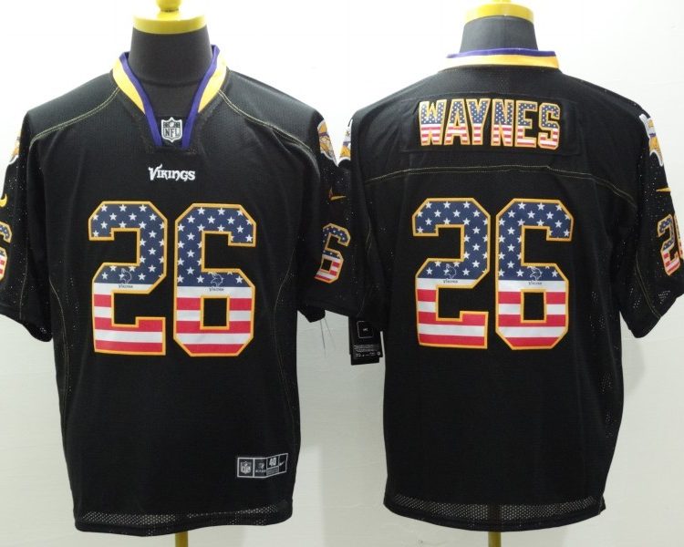 Men's Minnesota Vikings Trae Waynes #26 Black Jersey