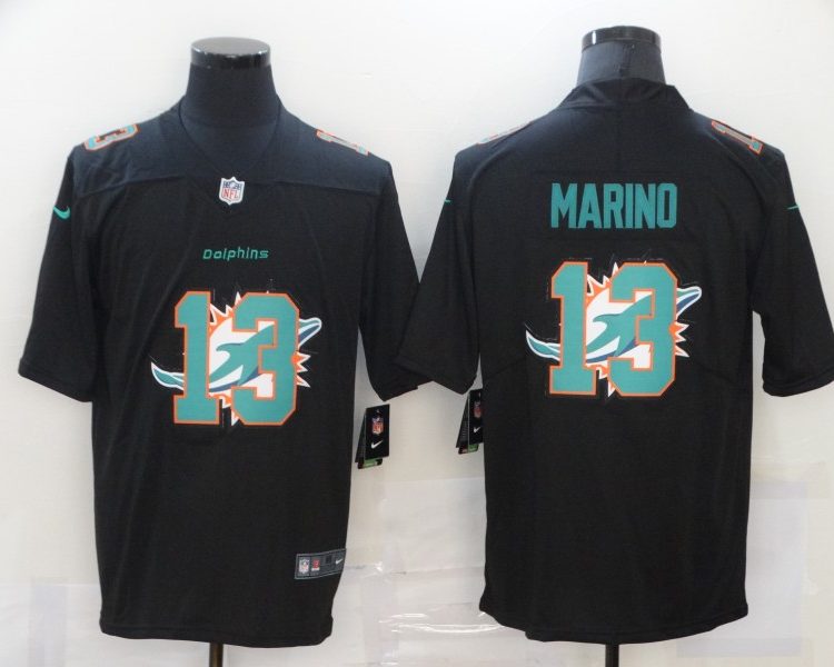 Men's Miami Dolphins #13 Dan Marino Black Alternate Jersey