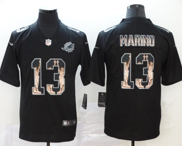 Men's Miami Dolphins #13 Dan Marino Black Alternate Jersey