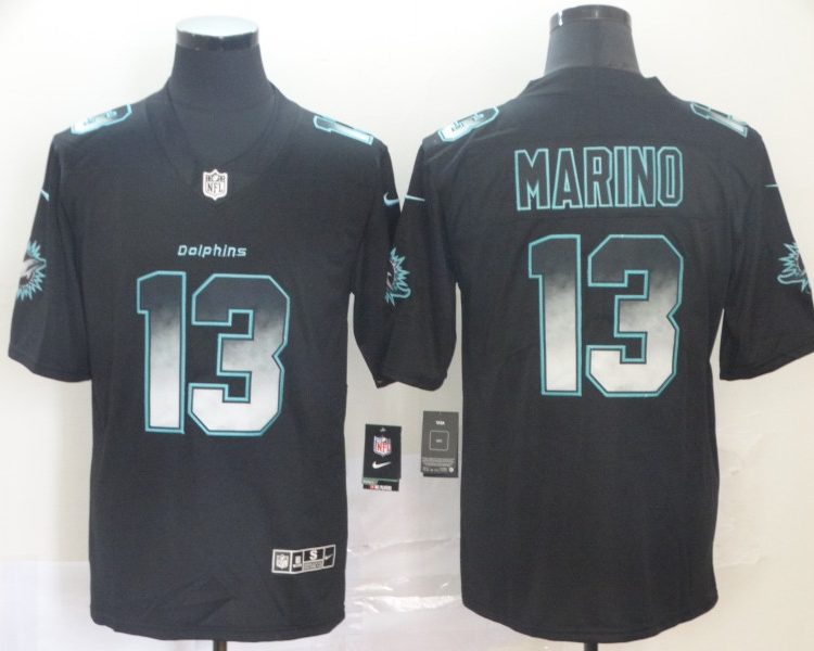 Men's Miami Dolphins #13 Dan Marino Black Authentic Jersey