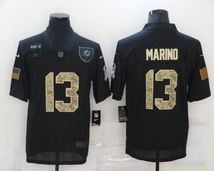 Men's Miami Dolphins #13 Dan Marino Black Jersey