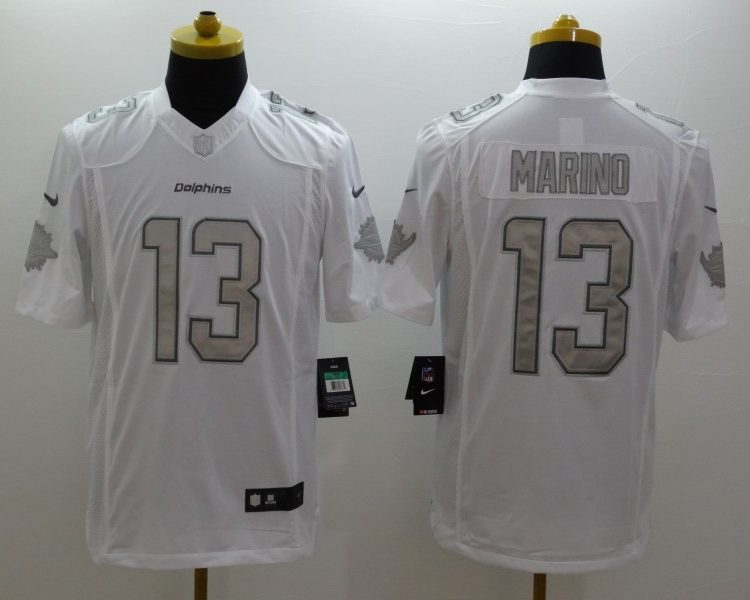 Men's Miami Dolphins #13 Dan Marino White Jersey