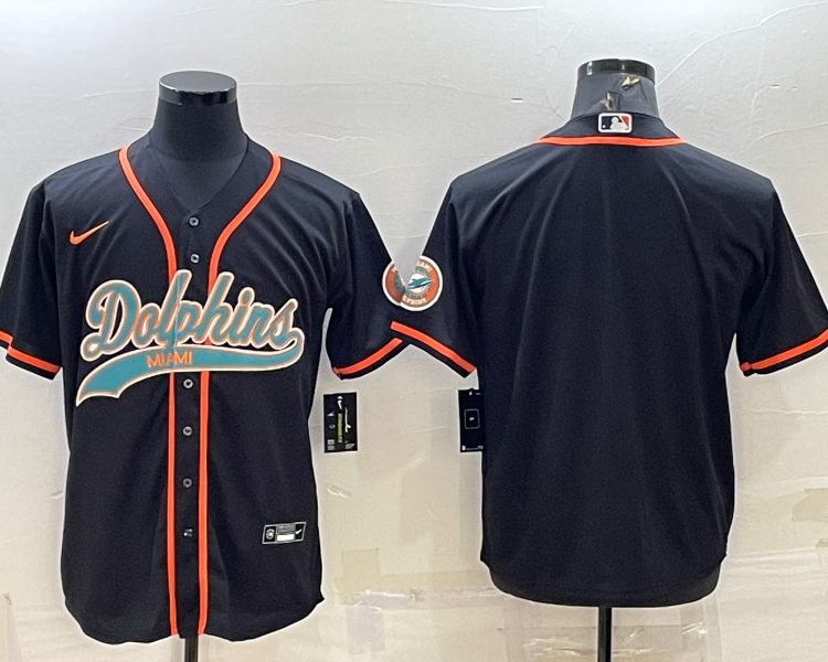 Men's Miami Dolphins Black Blank Jersey