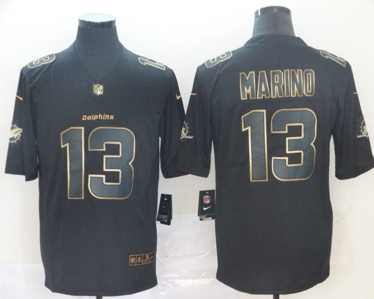 Men's Miami Dolphins Dan Marino #13 Black Authentic Jersey