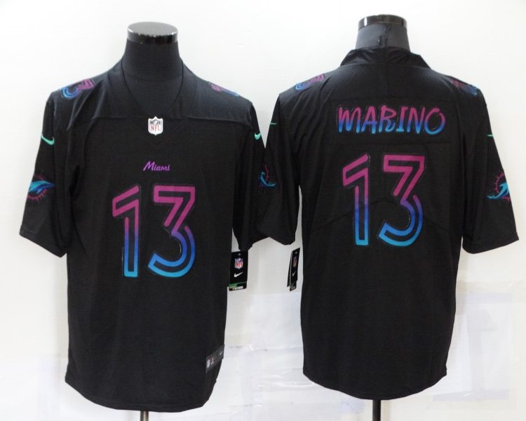 Men's Miami Dolphins Dan Marino #13 Black City Edition Jersey