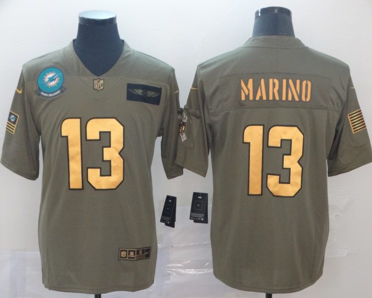 Men's Miami Dolphins Dan Marino #13 Brown Alternate Jersey