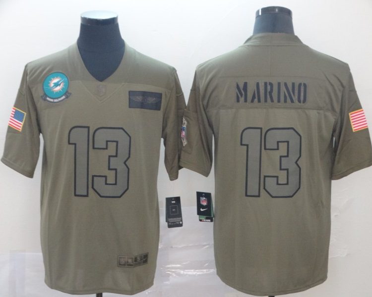 Men's Miami Dolphins Dan Marino #13 Brown Jersey