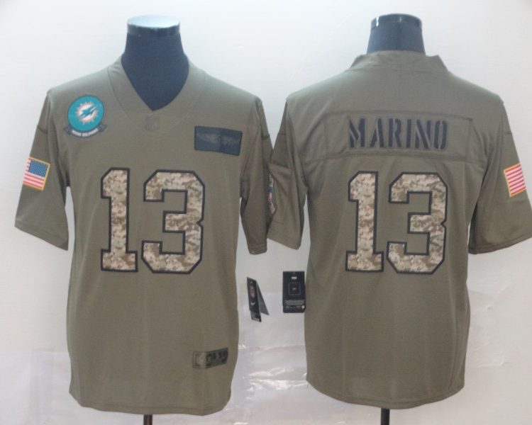 Men's Miami Dolphins Dan Marino #13 Brown Jersey