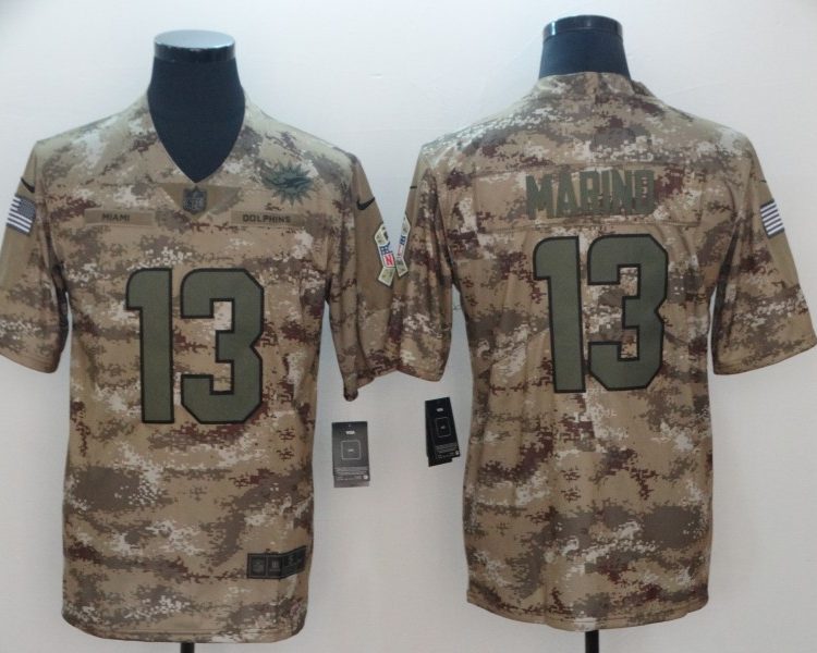 Men's Miami Dolphins Dan Marino #13 Camouflage Jersey