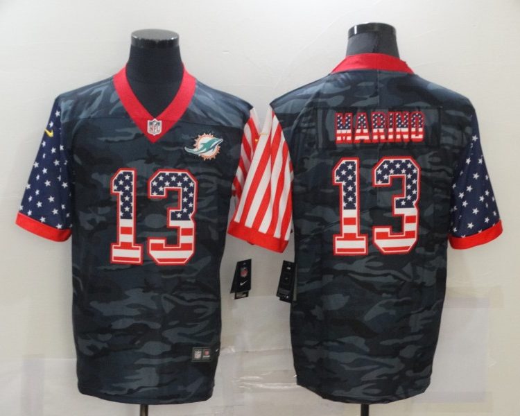 Men's Miami Dolphins Dan Marino #13 Gray Camouflage Jersey