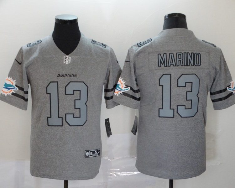 Men's Miami Dolphins Dan Marino #13 Gray Jersey