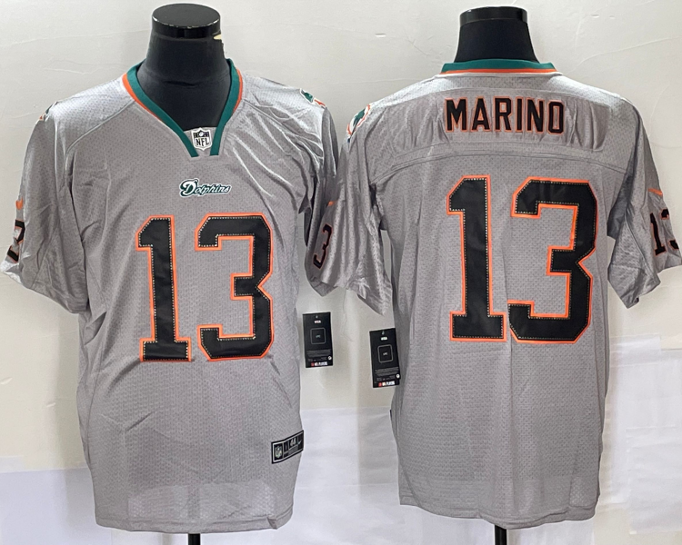 Men's Miami Dolphins Dan Marino #13 Gray Jersey