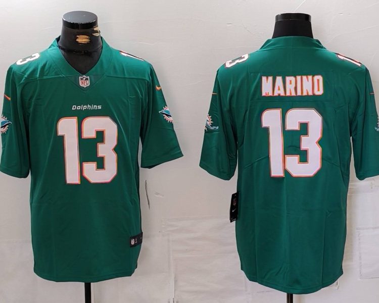 Men's Miami Dolphins Dan Marino #13 Green Jersey