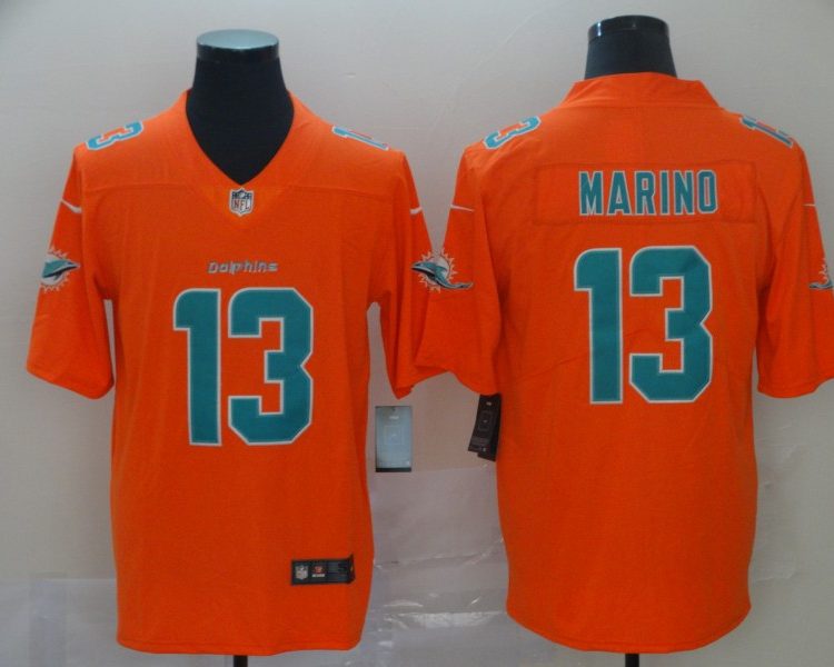 Men's Miami Dolphins Dan Marino #13 Orange Inverted Legend Jersey