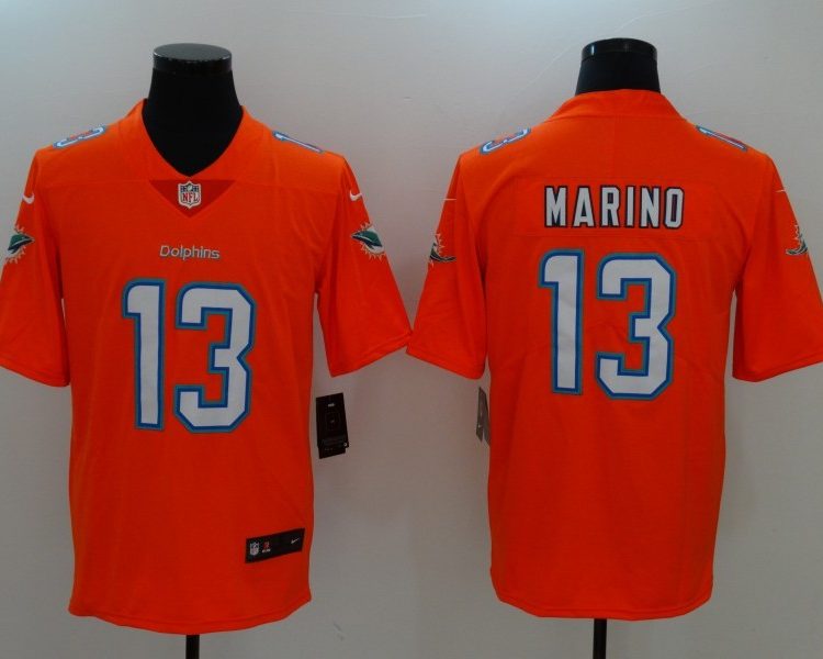 Men's Miami Dolphins Dan Marino #13 Orange Jersey
