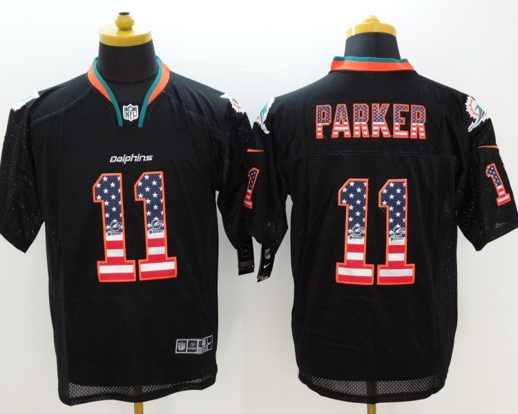 Men's Miami Dolphins DeVante Parker #11 Black Jersey
