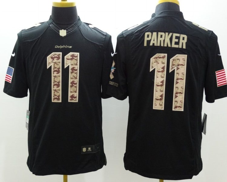 Men's Miami Dolphins DeVante Parker #11 Black Jersey