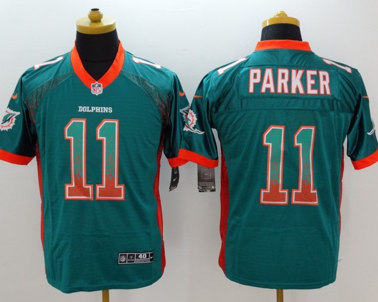 Men's Miami Dolphins DeVante Parker #11 Green Jersey