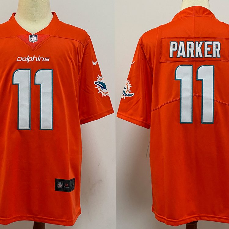 Men's Miami Dolphins DeVante Parker #11 Orange Aqua Jersey