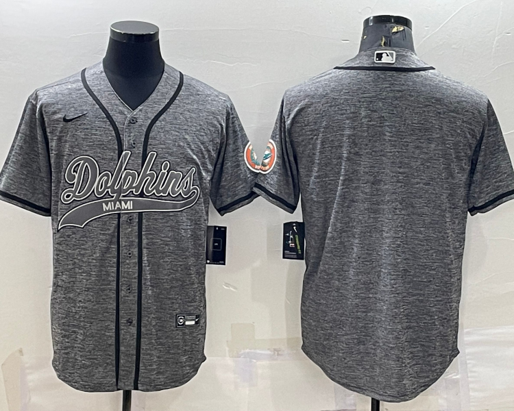 Men's Miami Dolphins Gray Blank Jersey