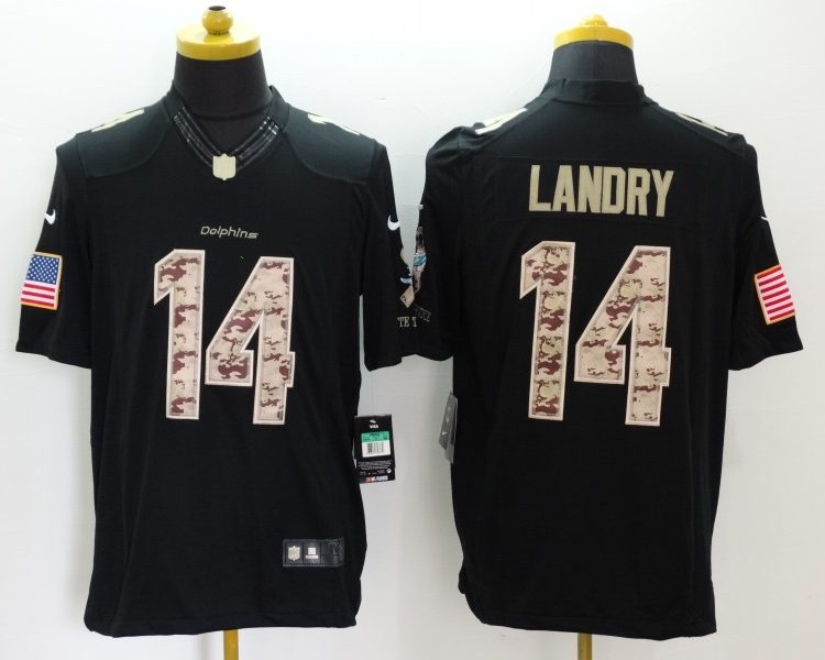 Men's Miami Dolphins Jarvis Landry #14 Black Jersey