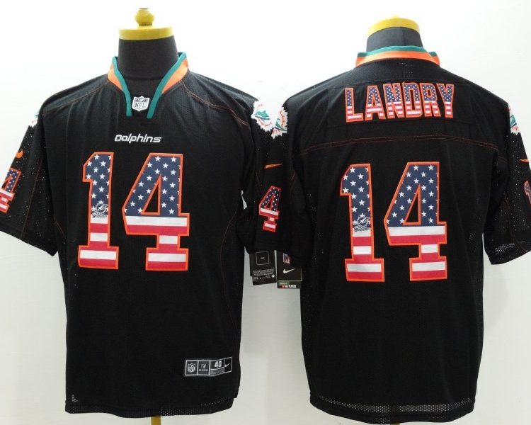 Men's Miami Dolphins Jarvis Landry #14 Black Jersey