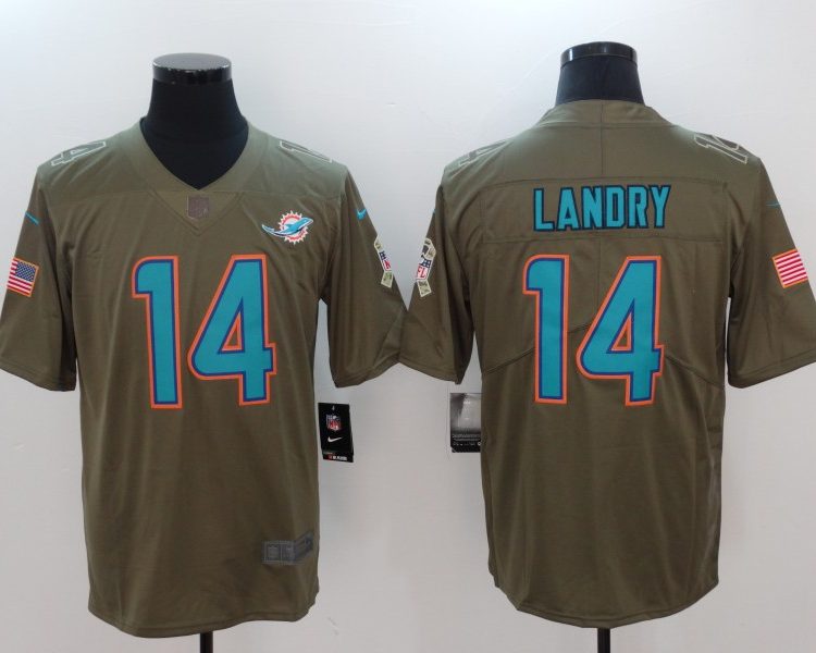 Men's Miami Dolphins Jarvis Landry #14 Brown Jersey