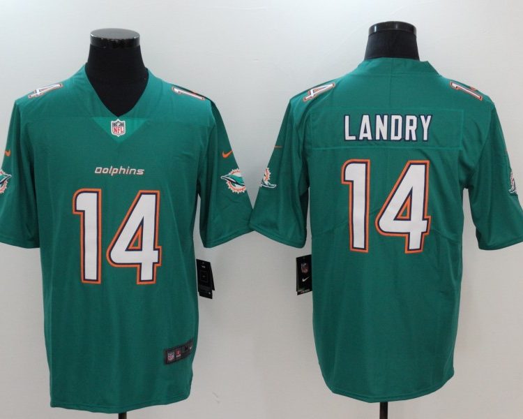 Men's Miami Dolphins Jarvis Landry #14 Green Jersey