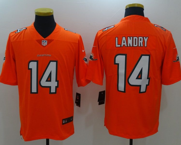 Men's Miami Dolphins Jarvis Landry #14 Orange Jersey