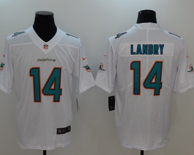 Men's Miami Dolphins Jarvis Landry #14 White Jersey