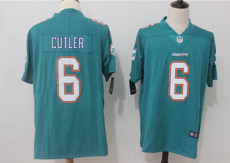 Men's Miami Dolphins Jay Cutler #6 Green Jersey
