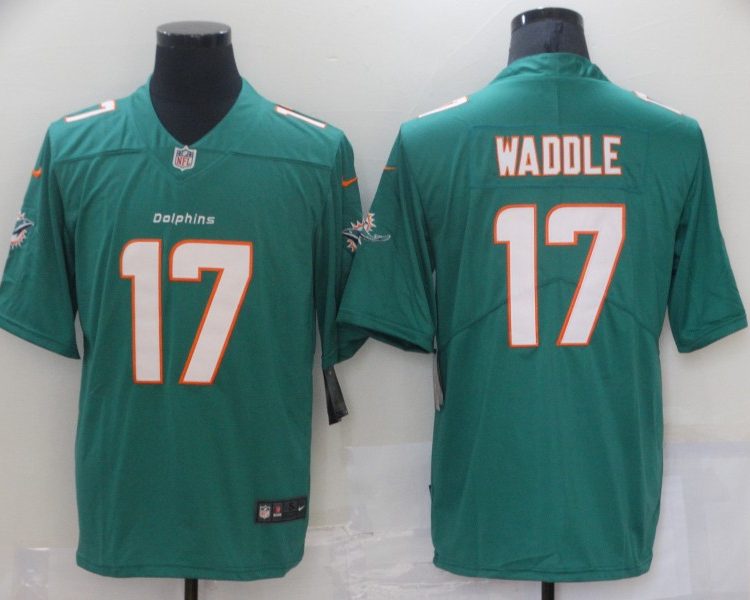 Men's Miami Dolphins Jaylen Waddle #17 Green Jersey