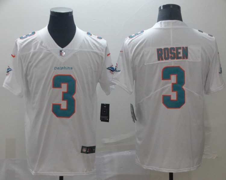 Men's Miami Dolphins Josh Rosen #3 White Jersey
