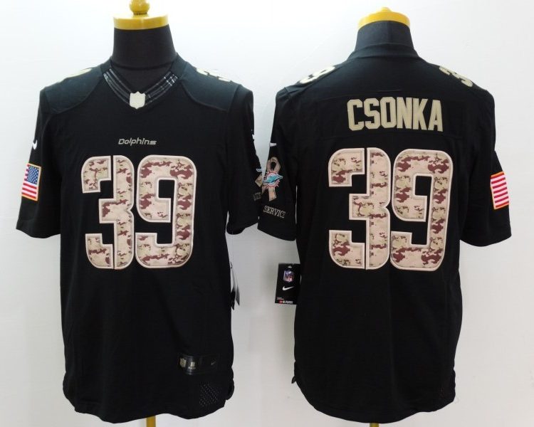 Men's Miami Dolphins Larry Csonka #39 Black Jersey