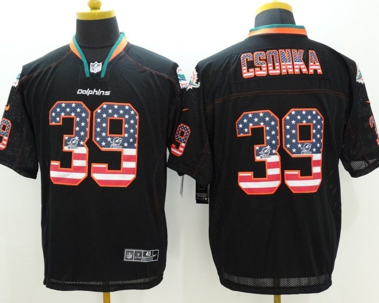 Men's Miami Dolphins Larry Csonka #39 Black Jersey