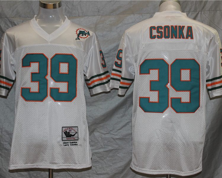 Men's Miami Dolphins Larry Csonka Mitchell & Ness White Legacy Jersey