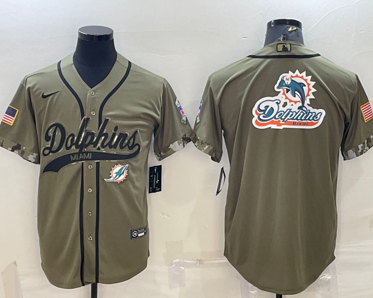 Men's Miami Dolphins Olive 2022 Salute To Service Limited Jersey