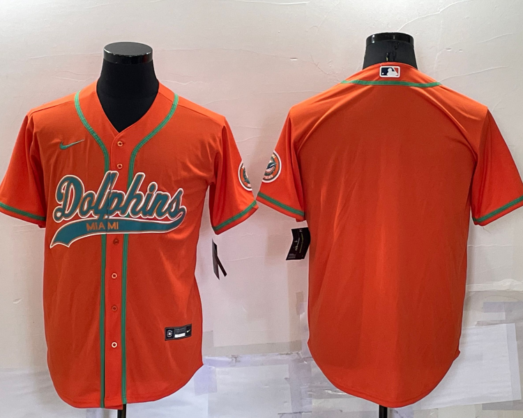Men's Miami Dolphins Orange Blank Jersey