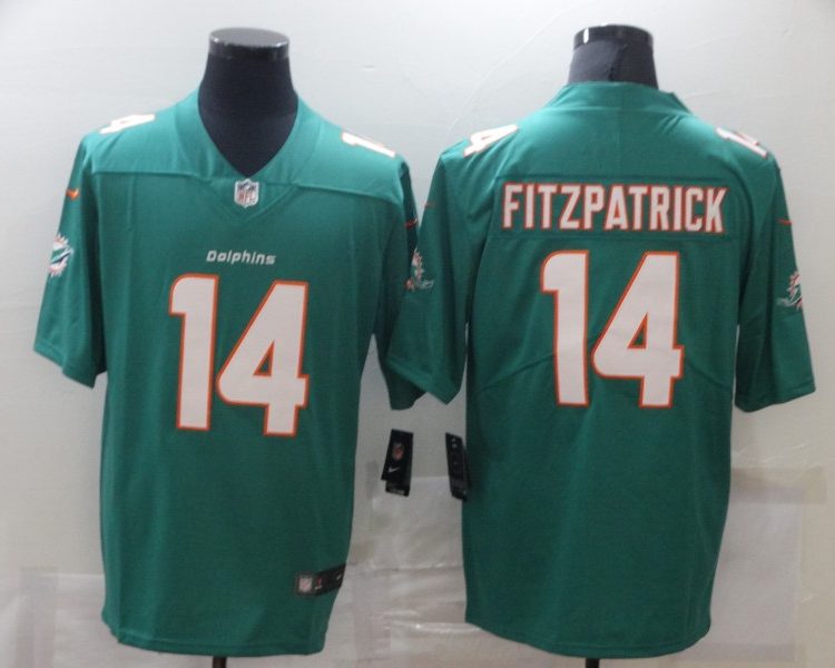 Men's Miami Dolphins Ryan Fitzpatrick #14 Green Jersey