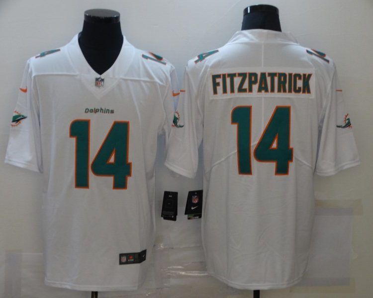Men's Miami Dolphins Ryan Fitzpatrick #14 White Jersey