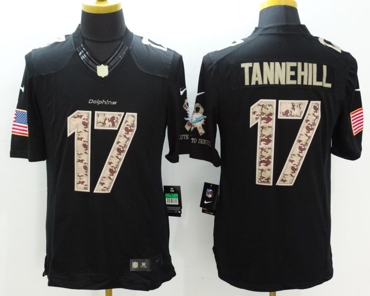 Men's Miami Dolphins Ryan Tannehill #17 Black Jersey